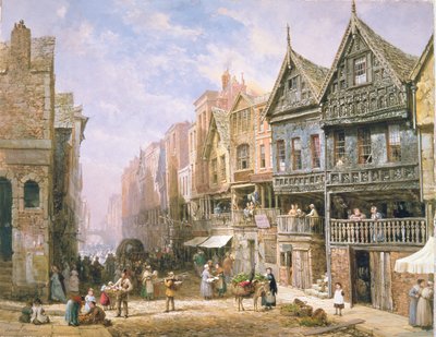 Calle Watergate, mirando hacia Eastgate, Chester, c.1870 de Louise Ingram Rayner